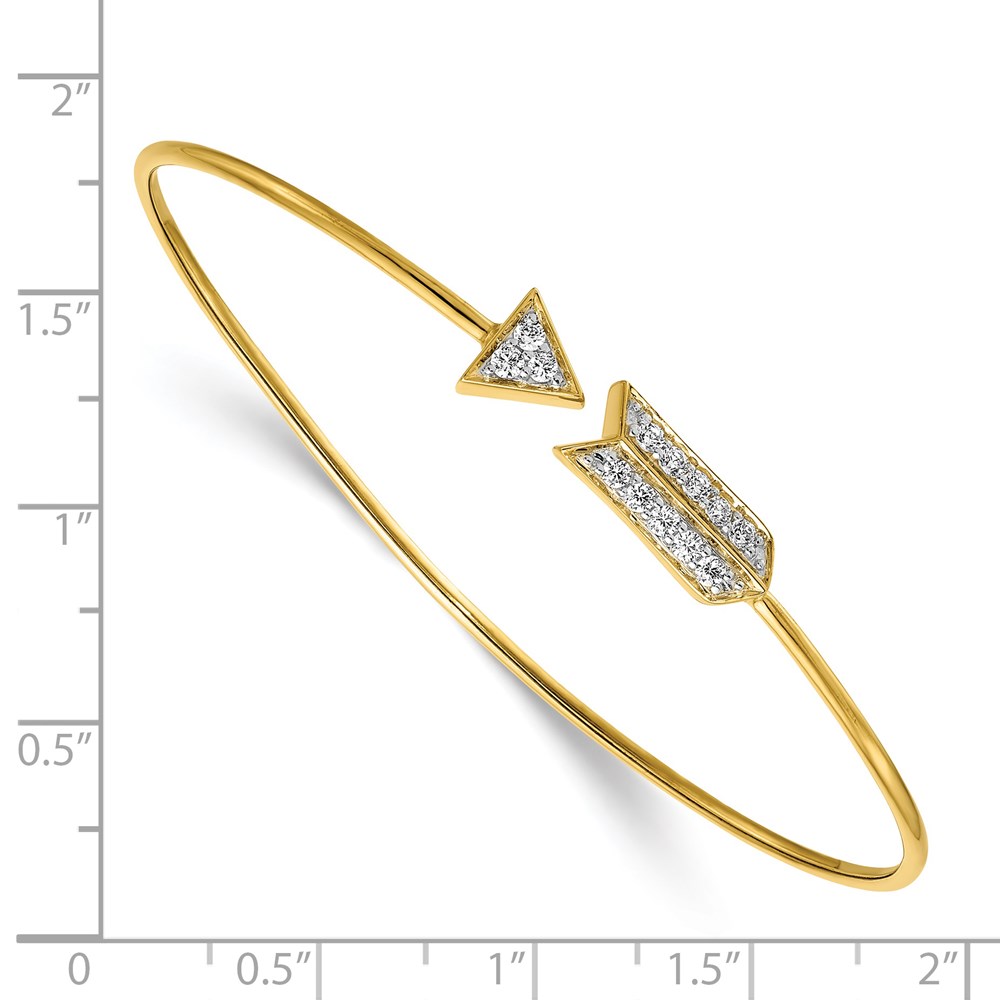14k Diamond Arrow Flexible Bangle - Diamonds by Monet