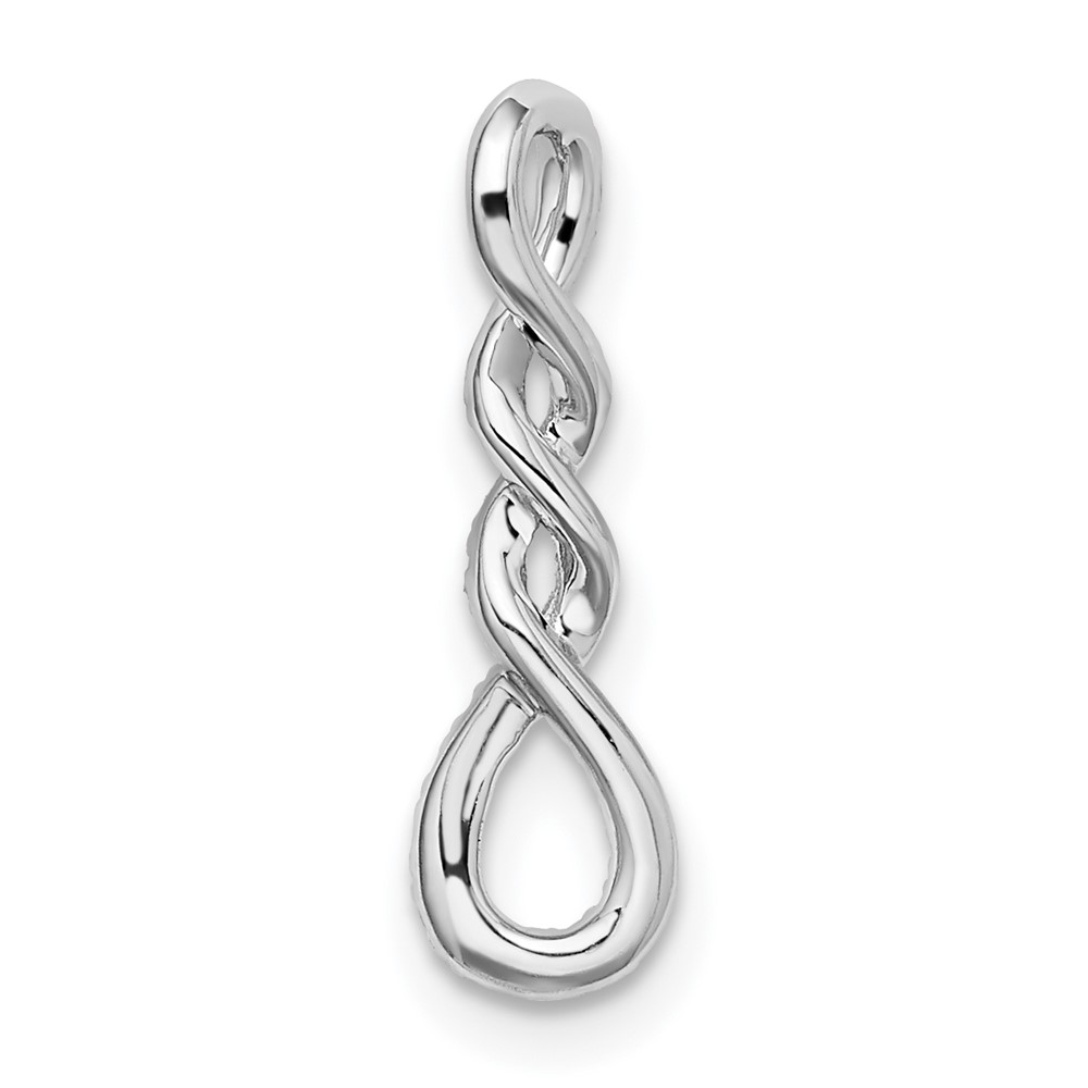 14k White Gold Diamond Twist Chain Slide Diamonds by
