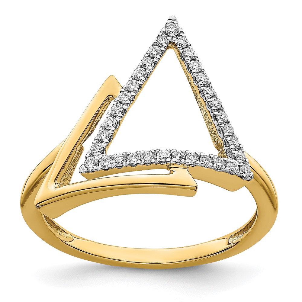 Triangle Dimond 14k Polished Double Triangle Diamond Ring - Diamonds by Monet