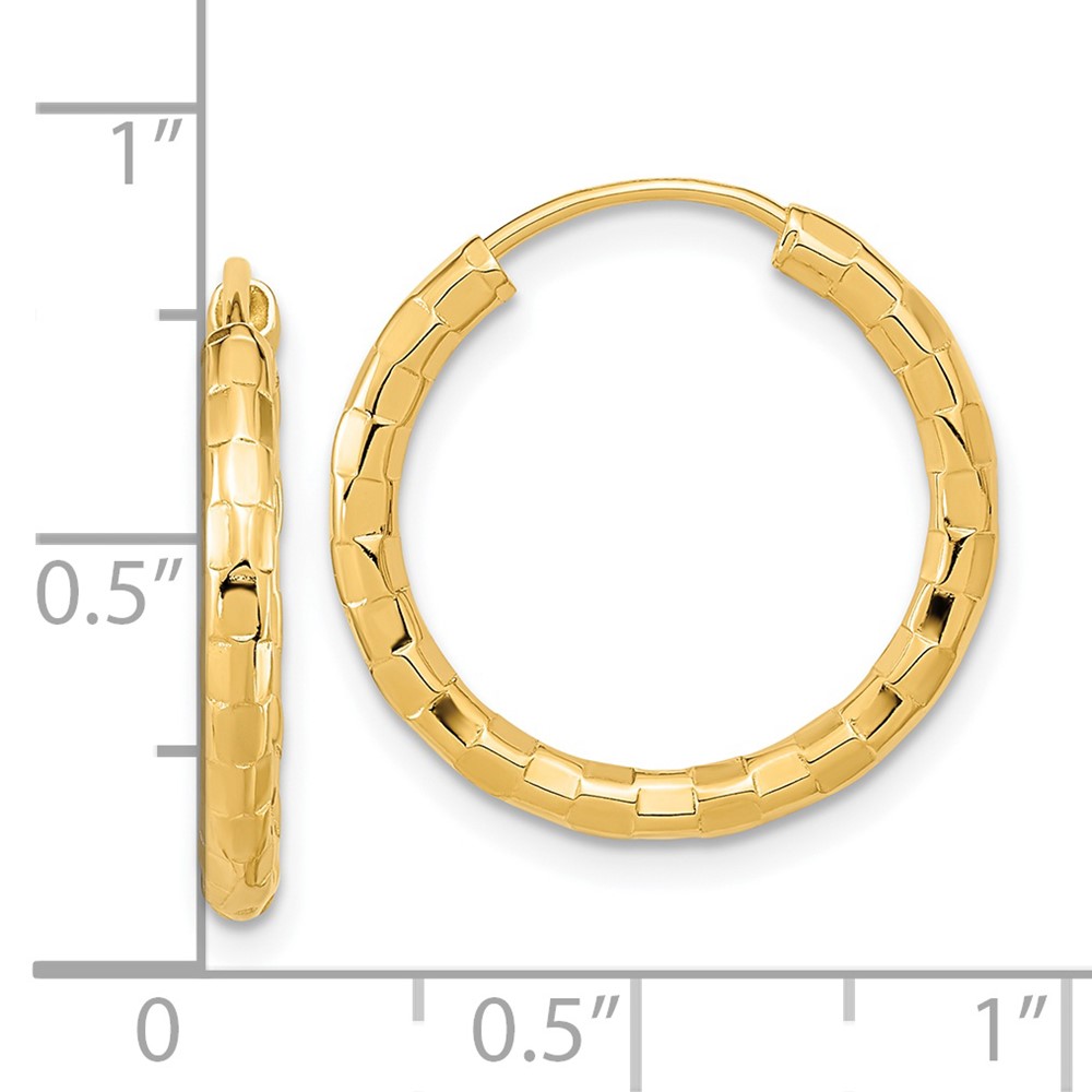 14k Gold Polished Hoop Earrings – 0.5 Inch Diameter Real Gold Hoops For Women, Snap-Back Closure - View #7