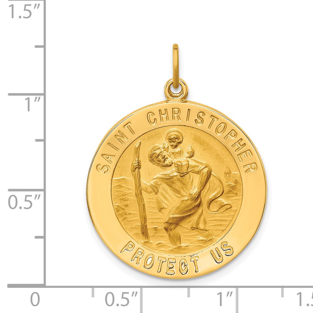 9ct Gold Solid Round Saint Christopher Medal