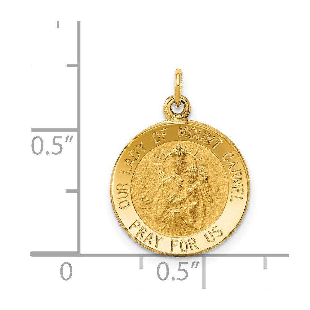 14k Our Lady of Mount Carmel Medal Charm - Diamonds by Monet