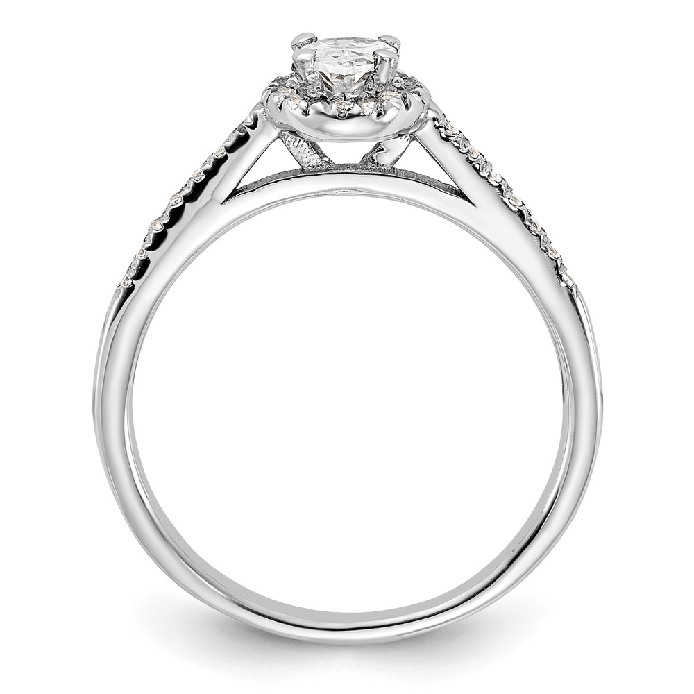 14K White Gold Lab Grown Diamond Oval Halo Complete Engagement Ring Diamonds by