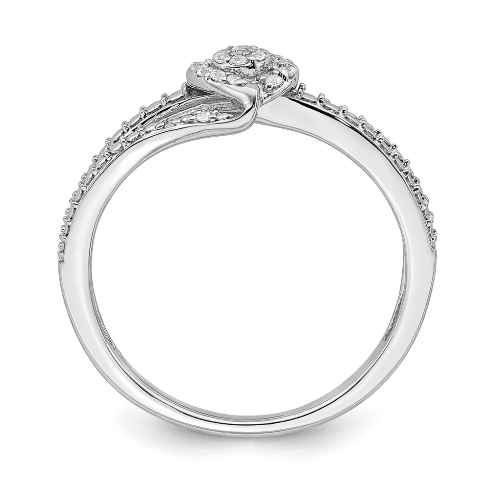10k White Gold Halo Cluster 1/10 carat Diamond Complete Engagement Ring ...