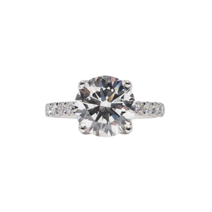 Round 2.47 CT Lab Diamond 4 prong Tulip Cathedral in 14k White Gold