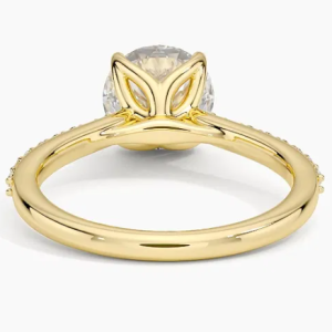 Alternative view of 14k Yellow Gold 1.3ct Round Brilliant Natural H/VS2 Size 6.25 1/2 Eternity 4 Prong Tulip Head